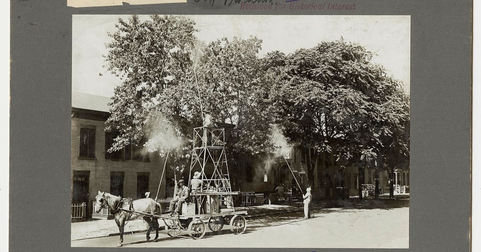 Técnico aplicando insecticida con pulverizador
